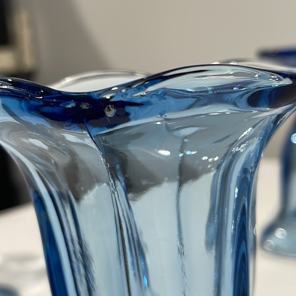 Libbey Blue Glass Ice Cream Sundae Parfait Tulip 6”Cups glasses Set of 8 - Picture 14 of 16